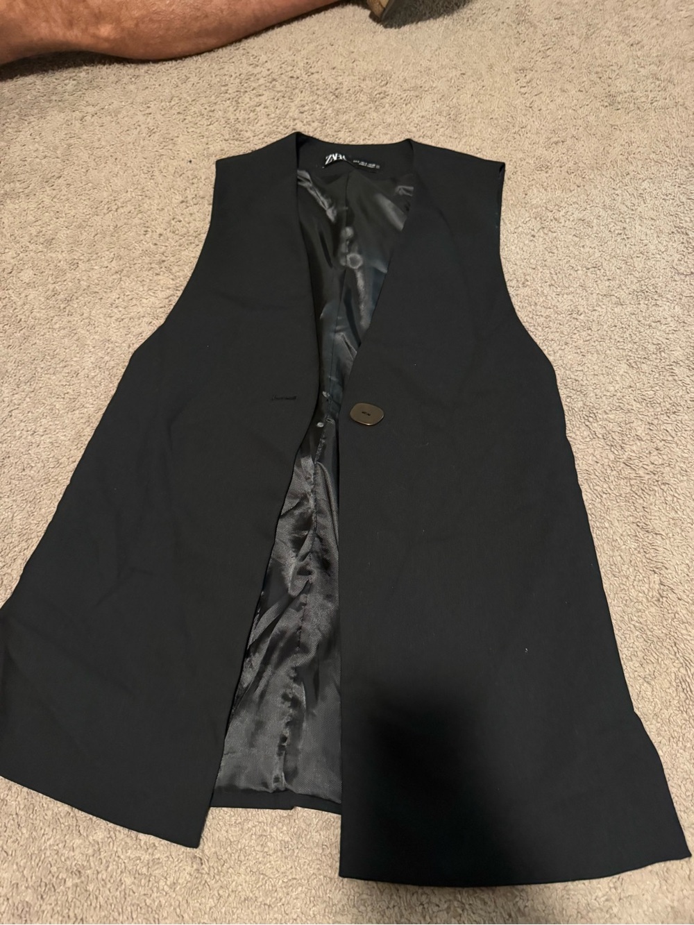 Zara Black Long Vest